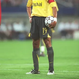 Arsenal captain Gilberto waits to take the penalty