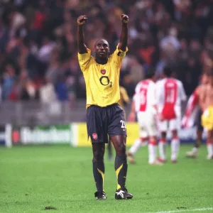 Arsenal captain Sol Campbell celebrates after the match