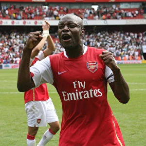 Arsenal captain William Gallas celebrates after the match