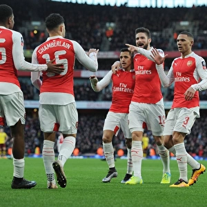 Arsenal Celebrate Alexis Sanchez's FA Cup Goal Against Burnley