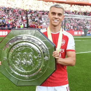 Arsenal Celebrate Community Shield Victory Over Manchester City Arsenal Celebrate Community Shield Victory Over Manchester City