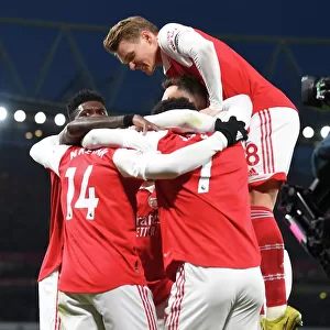 Arsenal Celebrate Eddie Nketiah's Goal Against Manchester United in Premier League Clash (2022-23)
