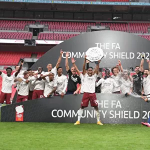 Arsenal Celebrate FA Community Shield Victory over Liverpool