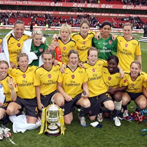 Arsenal Celebrate with the FA Cup Trophy