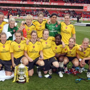 Arsenal Celebrate with the FA Cup Trophy