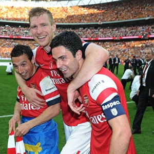 Arsenal Celebrate FA Cup Victory: Cazorla, Mertesacker, Arteta