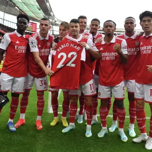 Arsenal Celebrate First Goal vs. Nottingham Forest: Pablo Mari's Shirt Triumph