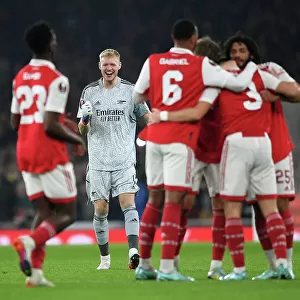 Arsenal Celebrate Goal Against FC Zurich: Aaron Ramsdale Leads the Charge (2022-23 Europa League)