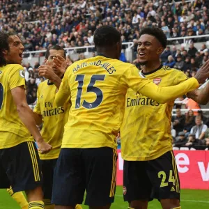 Arsenal Celebrate Goal Against Newcastle United in 2019-20 Premier League Arsenal Celebrate Goal Against Newcastle United in 2019-20 Premier League