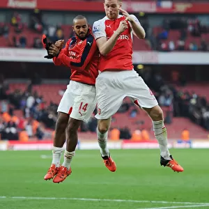 Arsenal Celebrate Hard-Fought Victory Over Manchester United in 2015/16 Premier League