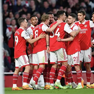 Arsenal Celebrate Martin Odegaard's Goal Against Chelsea in 2022-23 Premier League
