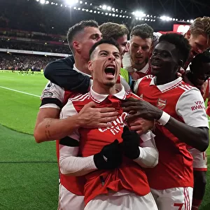 Arsenal Celebrate Martinelli's Goal: Arsenal FC vs West Ham United, Premier League 2022-23