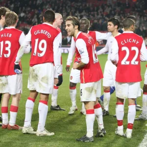 The Arsenal celebrate after the match