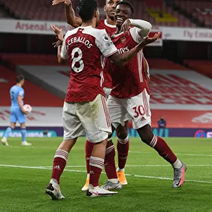 Arsenal Celebrate: Nketiah, Ceballos, Aubameyang Score Against West Ham (2020-21)