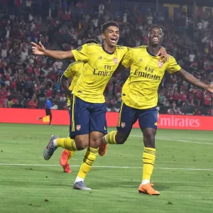 Arsenal Celebrate as Nketiah Scores Second Goal Against Bayern Munich in 2019 International Champions Cup