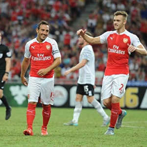 Arsenal Celebrate: Santi Cazorla and Calum Chambers Goal Dance (Arsenal vs. Everton, Barclays Asia Trophy 2015-16)