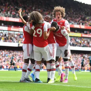 Arsenal Celebrate Second Goal Against Burnley in 2019-20 Premier League Arsenal Celebrate Second Goal Against Burnley in 2019-20 Premier League