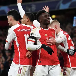 Arsenal Celebrate Second Goal Against RC Lens in 2023-24 UEFA Champions League Arsenal Celebrate Second Goal Against RC Lens in 2023-24 UEFA Champions League