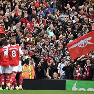 Arsenal Celebrate Thomas Partey's Goal: Arsenal FC vs Tottenham Hotspur, Premier League 2022-23