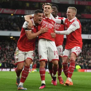 Arsenal Celebrate: Trossard's Goal Against Brentford in Premier League Action Arsenal Celebrate: Trossard's Goal Against Brentford in Premier League Action