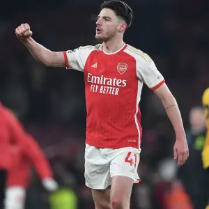 Arsenal Celebrate Victory: Arsenal FC vs. Wolverhampton Wanderers, Premier League 2023-24