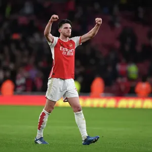 Arsenal Celebrate Victory: Arsenal FC vs Brighton & Hove Albion, Premier League 2023-24