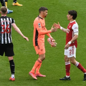 Arsenal Celebrate Win Against Newcastle United in Empty St. James Park