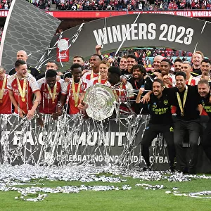 Arsenal Celebrates Community Shield Victory Over Manchester City (2023-24)