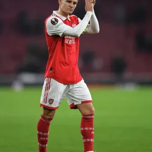 Arsenal Celebrates Europa League Victory: Martin Odegaard Rallies Fans