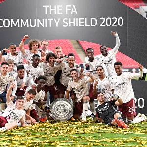 Arsenal Celebrates FA Community Shield Win Against Liverpool