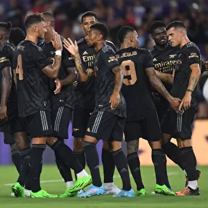 Arsenal Celebrates Third Goal Against Orlando City SC in 2022-23 Pre-Season Friendly