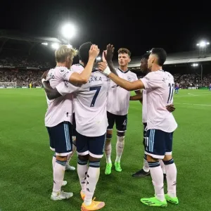 Arsenal Celebrates Second Goal Against Crystal Palace in 2022-23 Premier League