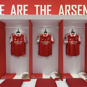 Arsenal Changing Room Before Carabao Cup Match against Brighton & Hove Albion, 2022-23