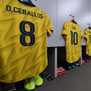 Arsenal in the Changing Room Before FC Barcelona Friendly
