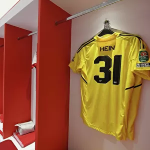 Arsenal Changing Room: Karl Hein's Shirt Before Arsenal vs Brighton & Hove Albion (Carabao Cup 2022-23)