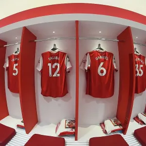 Arsenal Changing Room: Saliba and Gabriel Gear Up for Arsenal v Newcastle United (2022-23)