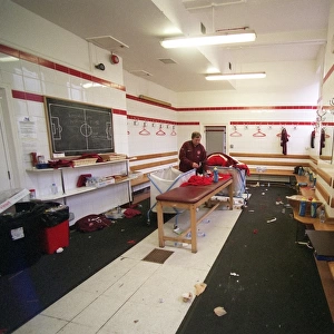 The Arsenal Changingroom after the match. Arsenal 4: 2 Wigan Athletic