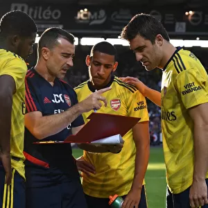 Arsenal Coaches Guide Players During Angers Pre-Season Friendly