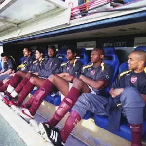Arsenal Coaches and Players on The Bench during the UEFA Cup Semifinal against Villarreal, 2006 Arsenal Coaches and Players on The Bench during the UEFA Cup Semifinal against Villarreal, 2006