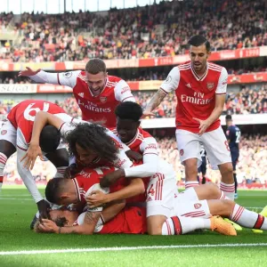 Arsenal FC Print: David Luiz Goal Celebration Arsenal FC Print: David Luiz Goal Celebration
