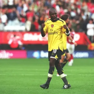 Arsenal defender William Gallas celebrates after the match