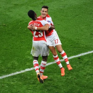 Arsenal Double Strike: Welbeck and Sanchez Celebrate Goals Against Galatasaray in Champions League Arsenal Double Strike: Welbeck and Sanchez Celebrate Goals Against Galatasaray in Champions League