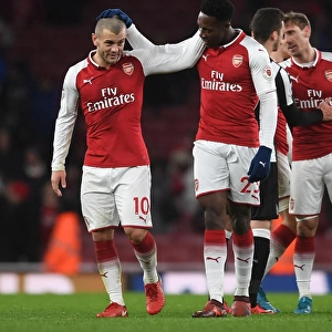 Arsenal Duo Jack Wilshere and Danny Welbeck Celebrate Victory Over Newcastle United