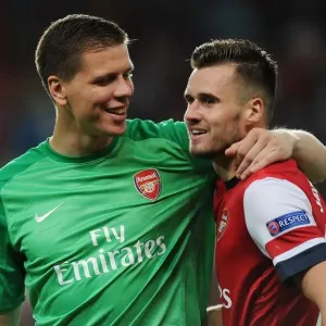 Arsenal Duo Wojciech Szczesny and Carl Jenkinson after UEFA Champions League Showdown vs Fenerbahce