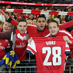 Arsenal FA Cup Triumph: Fans Celebrate with Kieran Gibbs Shirt