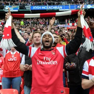 Arsenal fan before the match. Arsenal 1: 1 Wigan Athletic. 4: 2 after penalties. FA Cup Semi Final Arsenal fan before the match. Arsenal 1: 1 Wigan Athletic. 4: 2 after penalties. FA Cup Semi Final