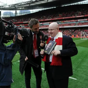 Arsenal Fan Matt Lucas Interviewed at Half Time during Arsenal vs Brighton & Hove Albion Match, 2017-18 Arsenal Fan Matt Lucas Interviewed at Half Time during Arsenal vs Brighton & Hove Albion Match, 2017-18