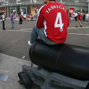 Arsenal fan outside the stadium