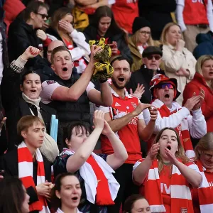Arsenal Fans in Action: Tottenham Hotspur vs. Arsenal, FA Women's Super League, London 2023