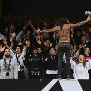 Arsenal Fans Amidst Vitoria Guimaraes Crowd: UEFA Europa League Clash, Portugal 2019